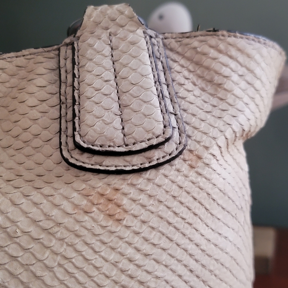 Coach 18771 Madison Python Leather Cream Tote Bag… - image 6